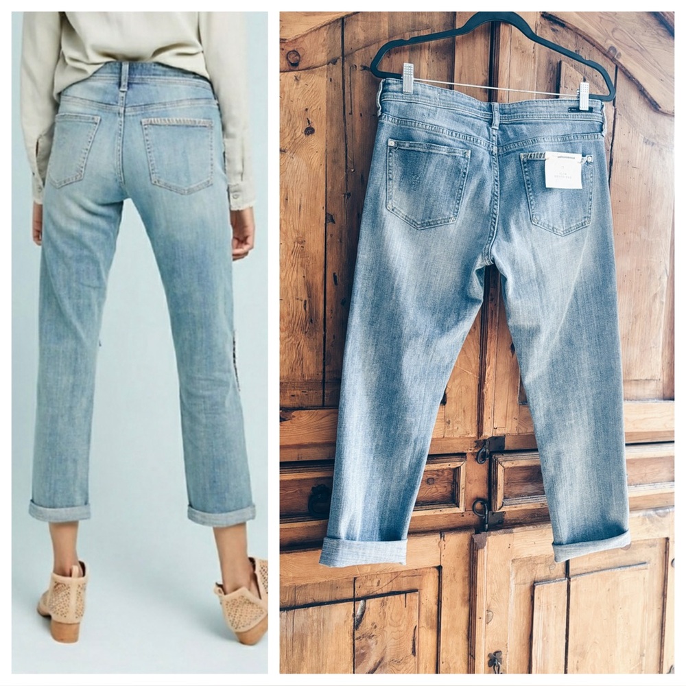 Pilcro & The Letterpress Anthropologie Patchwork Jeans NWT - Picture 4 of 11